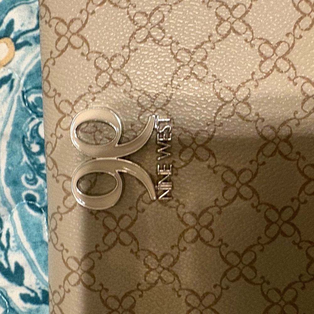 Nine West Tan Patterned Wallet with Silver Accents - Picture 2 of 3